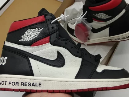 Replica AJ1 Not For Resale Black Varsity Red