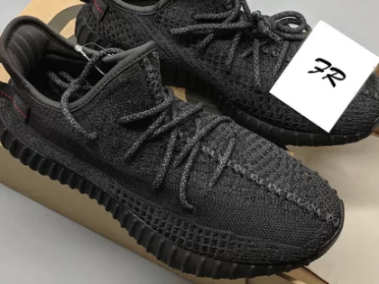 Replica PK God Yeezy Boost 350 V2 Static Black Reflective