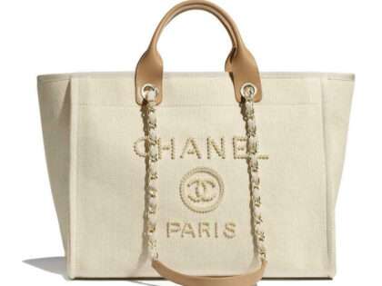 Replica Chanel Canvas Large Deauville Pearl Tote Bag