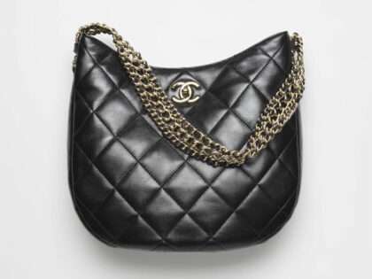 Replica Chanel Hobo Bag in Lambskin Black