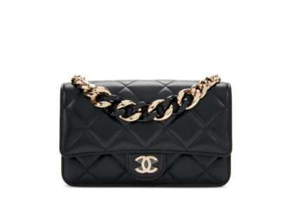 Replica Chanel Grained Calfskin Shopping Tote Bag Black