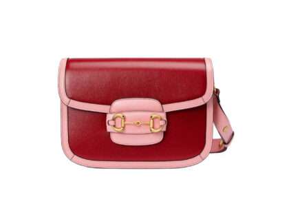 Replica Gucci Horsebit 1955 Small Shoulder Bag Red and Pink Leather