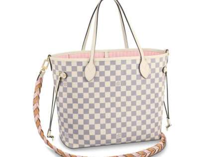 Replica Louis Vuitton Damier Azur Neverfull MM Pink