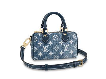 Replica Louis Vuitton Monogram Jacquard Denim Nano Speedy Blue