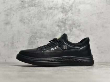 Replica Fendi Nylon Low Top Shoes Black #FDS010