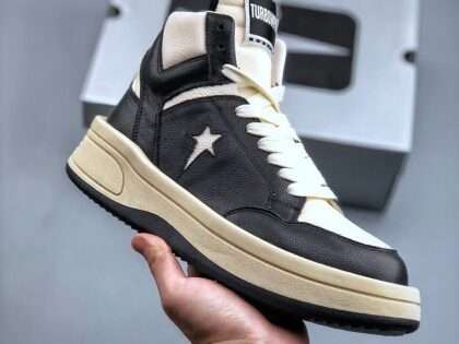 Replica Rick Owens xConverse DRKSHDW TURBOWPN High-top Sneakers Black Beige#CV001