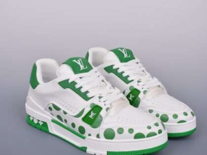 Replica Louis Vuitton Trainer Sneaker Low Green #LVS066