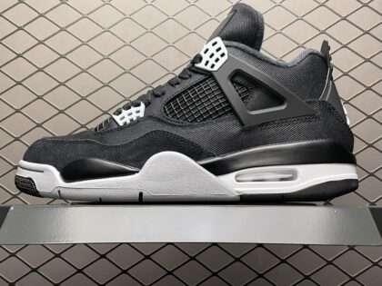 Replica Air Jordan 4 IV Retro "Olive Canvas" Black Grey Denim For Men #AJ4053