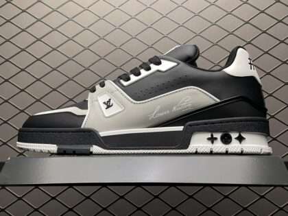 Replica Louis Vuitton Trainer Sneaker Black Grey #LV069