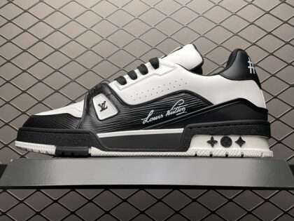 Replica Louis Vuitton Trainer Sneaker Black White#LV070