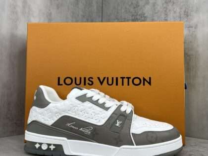 Replica Louis Vuitton Trainer Sneakers Grey White#LV088