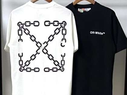 Replica OFF-WHITE T-Shirts Streetwear Tee Black and White#OFTS004