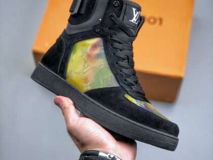 Replica Louis Vuitton Rivoli Monogram Sneakers Black#LV072