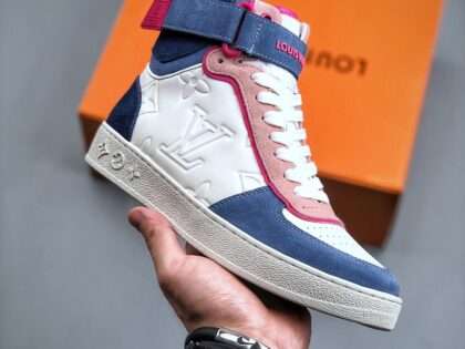 Replica Louis Vuitton Rivoli Monogram Sneakers White Blue#LV074