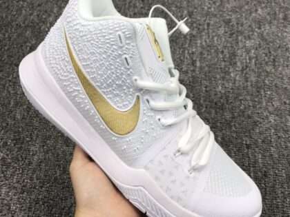 ReplicaNike Kyrie 3 Finals Gold White Sneakers #NKC007