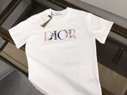 Replica Dior New Crew Neck T-shirts Black White #HT061