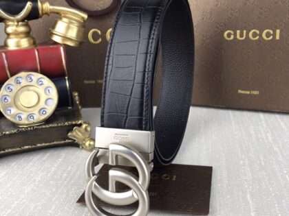 Replica Gucci Men's Black Belt #GB001