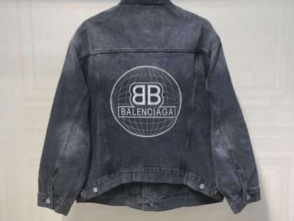 Replica Balenciaga Denim Jackets Embroidery For Unisex