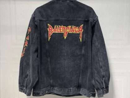 Replica Balenciaga Denim Jackets Flame Printed For Unisex