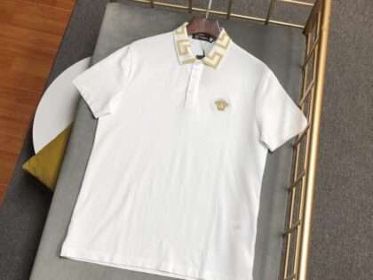 Replica Versace New Polo Shirts Black & White#HT091