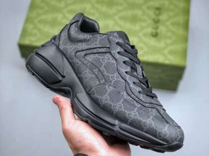 Replica Gucci Leather Sneaker Black For Women and Men