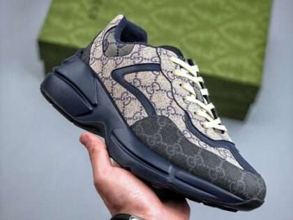 Replica Gucci Leather Sneaker Black For Women and Men