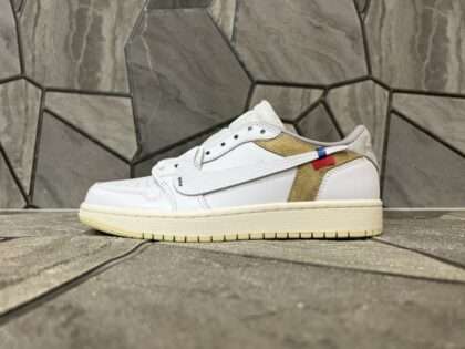 Replica Off-White x Air Jordan 1 Low ‘Custom’ White Brown #OWC204