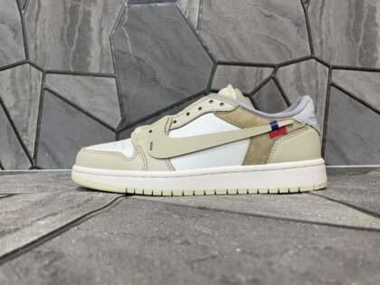 Replica Off White x Air Jordan 1 Low OG Custom Light Khaki White CZ0790-102 #OWC205