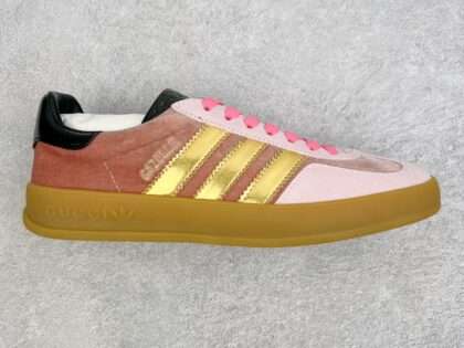 Replica Adidas X Gucci Sneakers Gazelle Metallic Pink #AG003