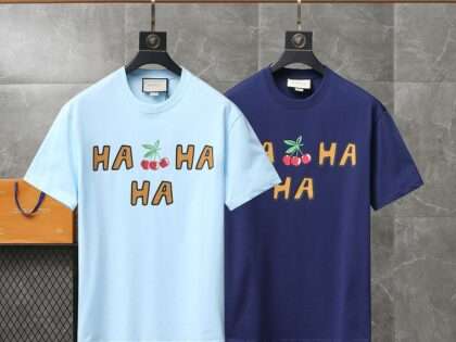 Replica Gucci “HA HA HA” Series Crew Neck T-shirts For Unisex#HTS87