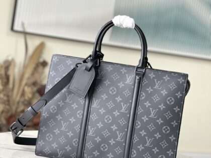 Replica LV Sac Plat Harizontal Monogram Eclipse Canvas Messenger Bags #ALVB023