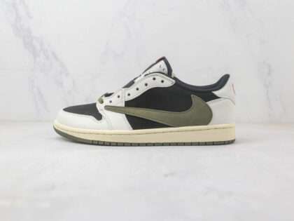 Replica Air Jordan 1 Low x Fragment x TS Rice-White Black Green DZ4137 106 #AJ1-012