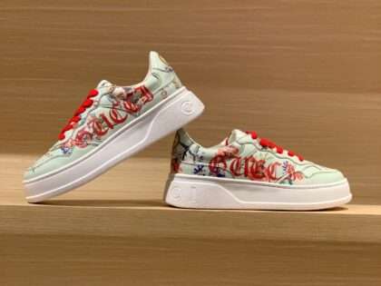 Replica Gucci Screener GG Embossed High-Top Sneaker Green Red#GU010