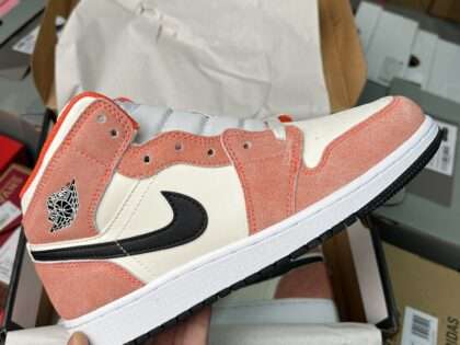 Replica Air Jordan 1 Mid SE (PS) "Team Orange" DV1341-800