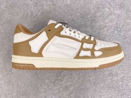 Replica AMIRI Brown And White Low Skel Top Sneaker