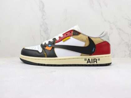 Replica Off White x Air Jordan 1 Low Black White Red CZ0790 107 #OWC206