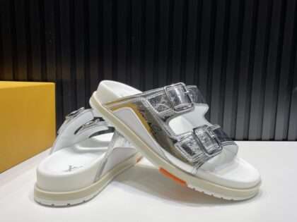 Replica Louis Vuitton Silver Trainer Slides #LV097
