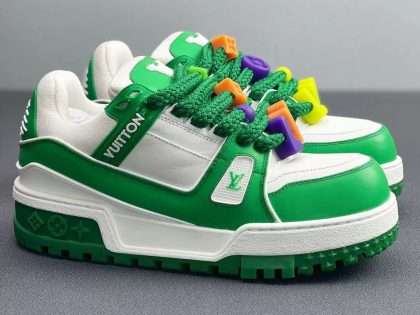 Replica LV 23SS Trainer Maxi Sneakers White Green 1AB8SD Men Shoes
