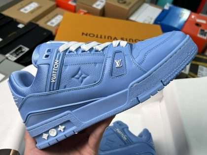 Replica LV 23SS Monogram Trainer Sneaker Blue 1AARFG