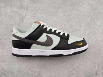 Replica Nike Dunk Low Grey Black Orange Mini Swoosh FN7808-001