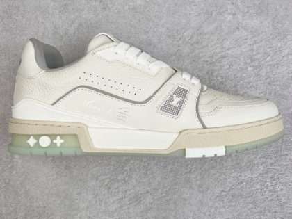 Replica LV Louis Vuitton Trainer #54 Signature White Grey