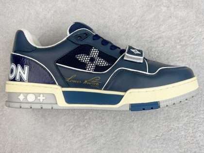 Replica LV Louis Vuitton Trainer Navy Mesh