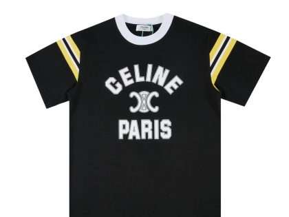 Replica Celine New Crew Neck T-shirts For Unisex Black and White#NTS136