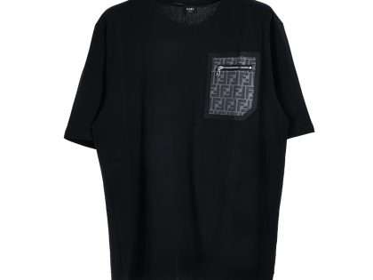 Replica FENDI New Crew Neck T-shirts For Unisex Black and Apricot#NTS147