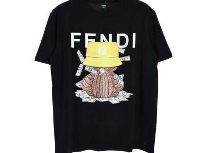 Replica FENDI New Crew Neck T-shirts For Unisex Black and White#NTS149