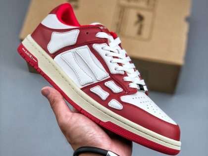 Replica AMIRI Red And White Low Skel Top Sneaker