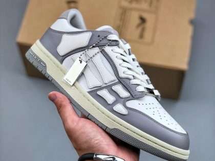 Replica AMIRI Grey And White Low Skel Top Sneaker