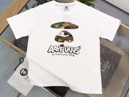 Replica Bape New Crew Neck T-shirts For Unisex Black and White#NTS120