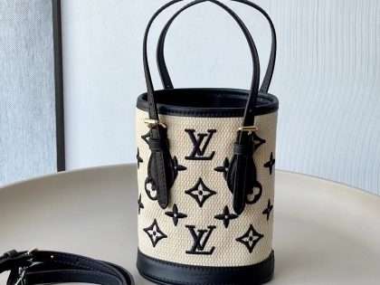 Replica Louis Vuitton New Handbags Monogram Nano Bucket M82418 Black