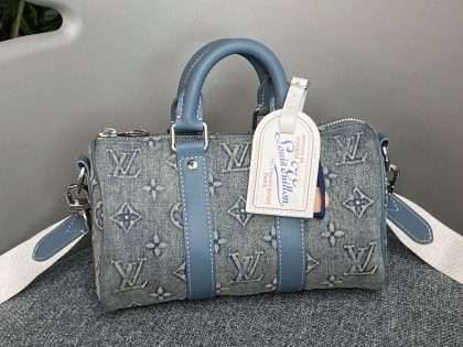 Replica Louis Vuitton Keepall Bandouliere 25 Monogram Washed Denim M22762